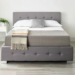 Better Bed Company Better Grey Linen Ottoman Bed Beds