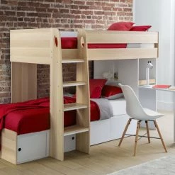 Julian Bowen Eclipse Bunk Bed Oak And White Beds