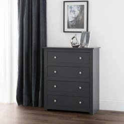 Julian Bowen Radley 4 Drawer Chest Anthracite Baths