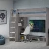 Julian Bowen Nebula Gaming Bed With Desk Grey Oak