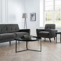 Julian Bowen Monza 3 Seater Sofa Grey Velvet