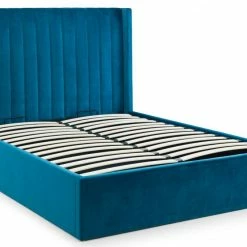 Julian Bowen Langham Scalloped Headboard Storage Bed Teal