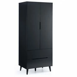 Julian Bowen Alicia 2 Door Combination Wardrobe Anthracite Baths