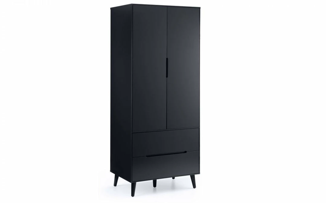 Julian Bowen Alicia 2 Door Combination Wardrobe Anthracite Baths