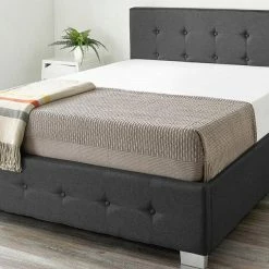 Better Bed Company Better Black Linen Ottoman Bed Beds