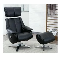 Baths GFA Alpha Leather Recliner And Foot Stool