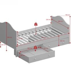 Steens Florence Single Bed With Underdrawers Beds