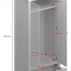 Steens Heston White And Pine 2 Door Wardrobe