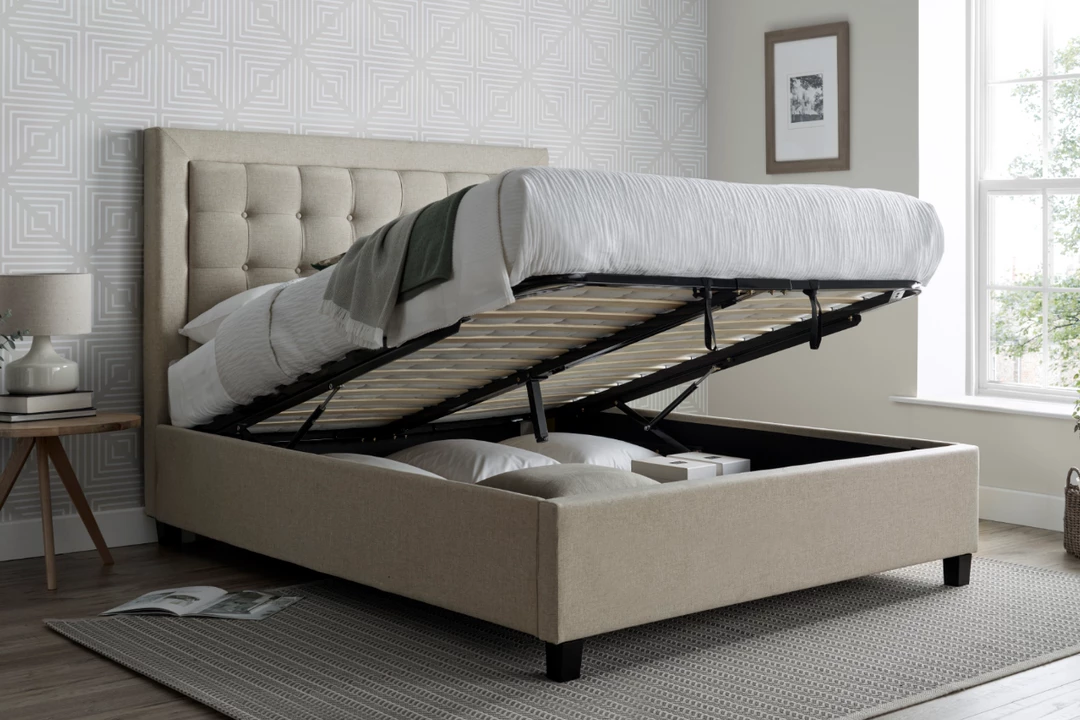 Beds Bedmaster Brandon Fabric Ottoman Bed