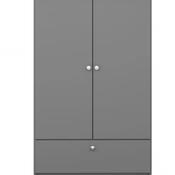 Steens 4 Kids 2 Door 1 Drawer Wardrobe Grey