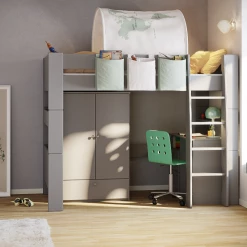 Steens 4 Kids 2 Door 1 Drawer Wardrobe Grey