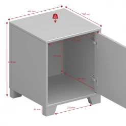 Steens Loke Bed Side Table White