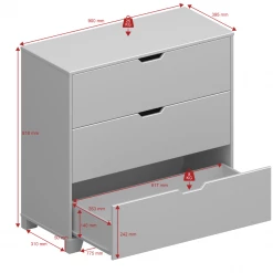 Steens Loke 3 Drawer Chest White