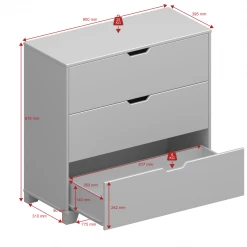 Steens Loke 3 Drawer Chest Grey