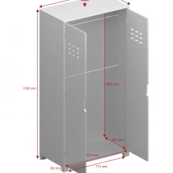 Steens Loke 2 Door Wardrobe Grey