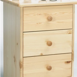 Steens Mario 3 Drawer Bedside Pine