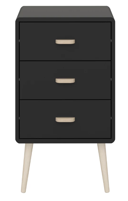 Steens Mino 3 Drawer Bedside Black