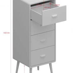 Steens Mino 4 Drawer Narrow Chest Black