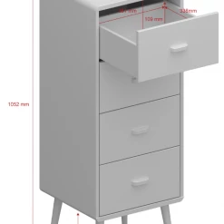Steens Mino 4 Drawer Narrow Chest White