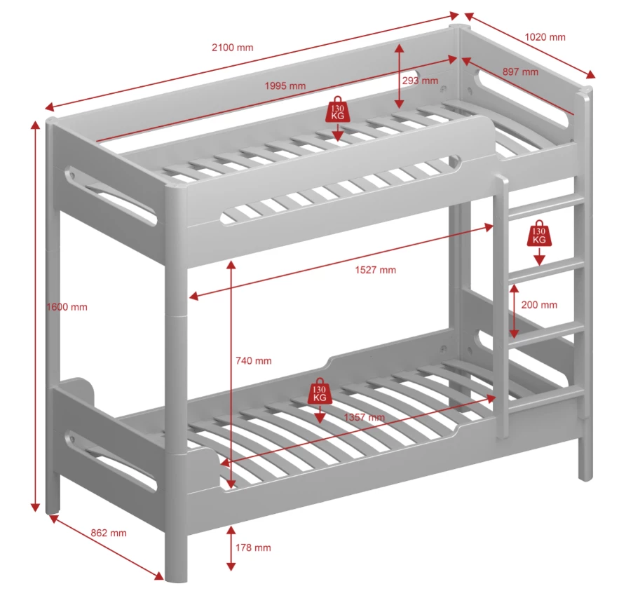 Bunk Beds Steens Oniria Bunk Bed White And Whitewash