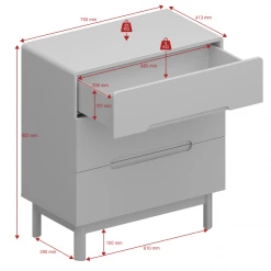 Steens Oniria 3 Drawer Chest Pink