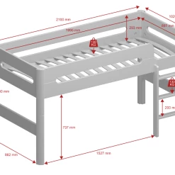 Steens Oniria Mid Sleeper Pink And Whitewash Mid Sleepers