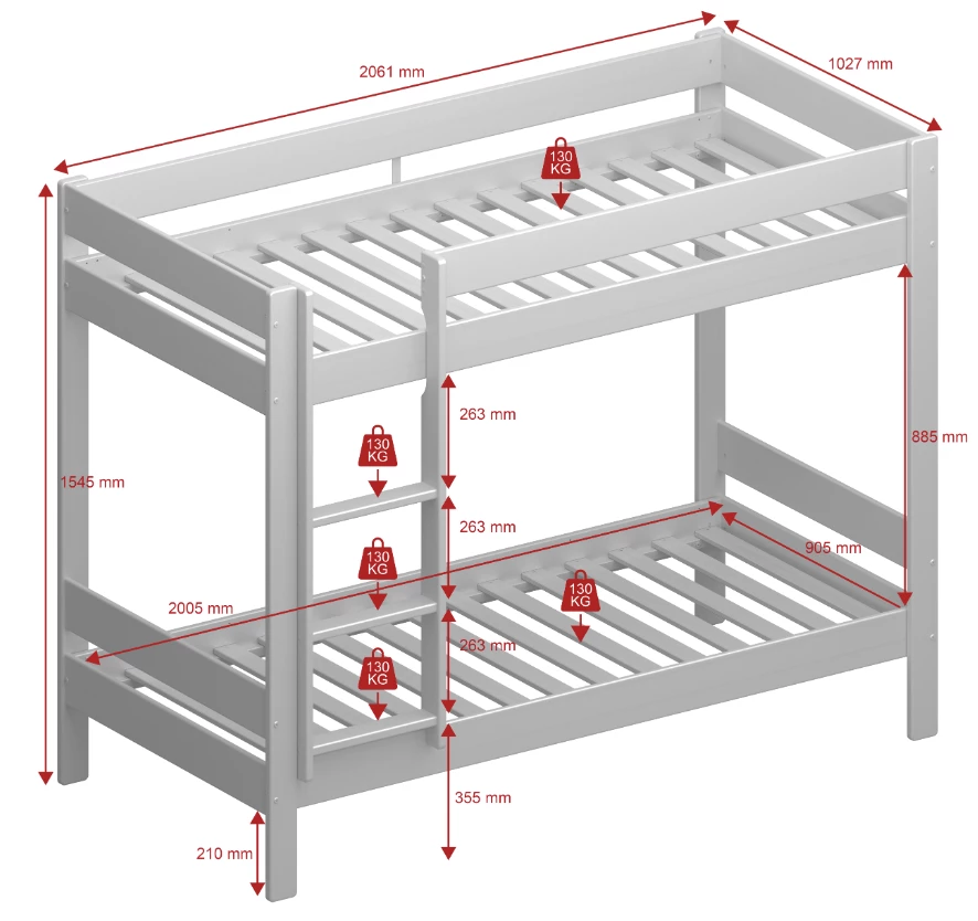 Steens Nice Bunk Bed Whitewash