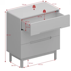 Steens Oniria 3 Drawer Chest Green