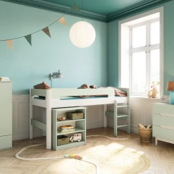 Steens Oniria Mid Sleeper Green And Whitewash Mid Sleepers