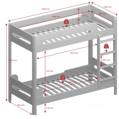 Steens Oniria Bunk Bed Pink And Whitewash Bunk Beds