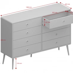 Steens Soft Line 4 + 4 Wide Chest Grey