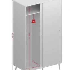 Steens Softline Sliding 2 Door Wardrobe Grey Baths