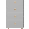 Baths Steens Soft Line 5 Drawer Narrow Chest Grey