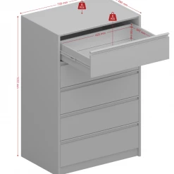 Baths Steens Skyline 5 Drawer Black