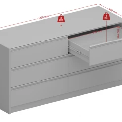 Steens Skyline 3 + 3 Drawer Black Baths