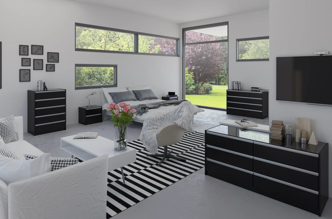 Steens Skyline 3 + 3 Drawer Black Baths