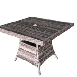 Signature Weave Victoria Square Dining Table 100cm In Multi Grey Wicker