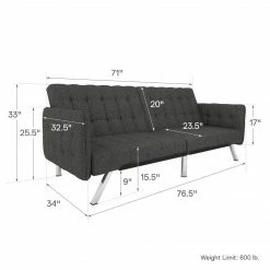 Baths Dorel Home Emily Clic Clac Convertible Sofa Bed