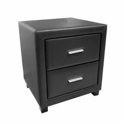 Baths Time Living Dorest Black 2 Drawer Bedside Chest