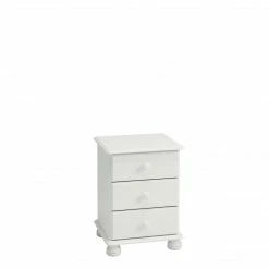 Baths Steens Richmond 3 Draw White Bed Side Table
