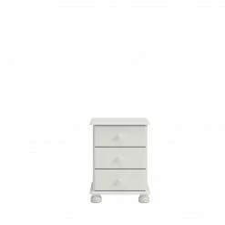 Baths Steens Richmond 3 Draw White Bed Side Table