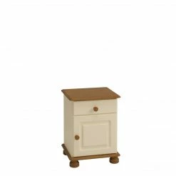 Steens Richmond Cream And Pine 1 Draw 1 Door Bed Side Table
