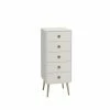 Steens Soft Line White 5 Drawer Narrow Chest Baths