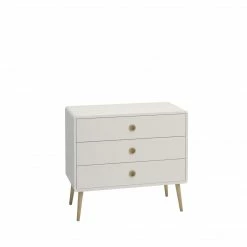 Baths Steens Soft Line White 3 Drawer Wide Chest