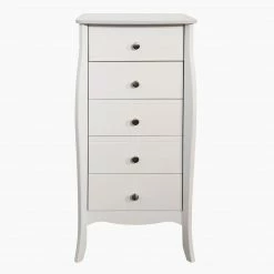 Baths Steens Baroque White 5 Draw Narrow Chest