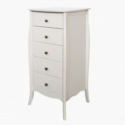 Baths Steens Baroque White 5 Draw Narrow Chest