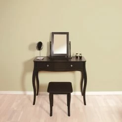 Steens Baroque Black Stool And Mirror Baths