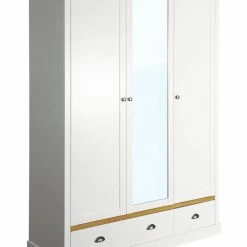 Steens Sandringham White And Pine 3 Door 2 Drawer Wardrobe Baths