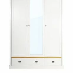 Steens Sandringham White And Pine 3 Door 2 Drawer Wardrobe Baths