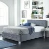 Better Bed Company Better Side Opening Grey Plush Velvet Ottoman Bed